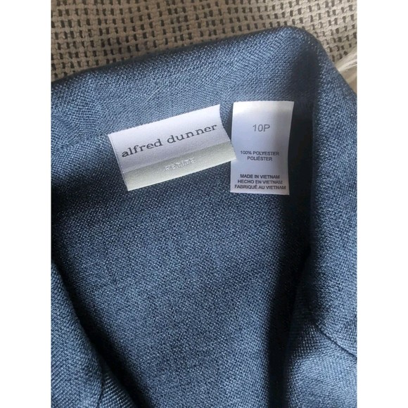 ALFRED DUNNER Light Navy Blue 2 Piece Suit Set Jacket Pants Womens 10P TwoButton - Picture 4 of 12